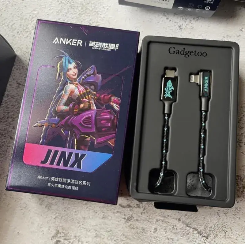 Anker A9544 x League of Legends JINX Edition USB-C to Lightning Cable Braided L-Shaped Limited Edition
