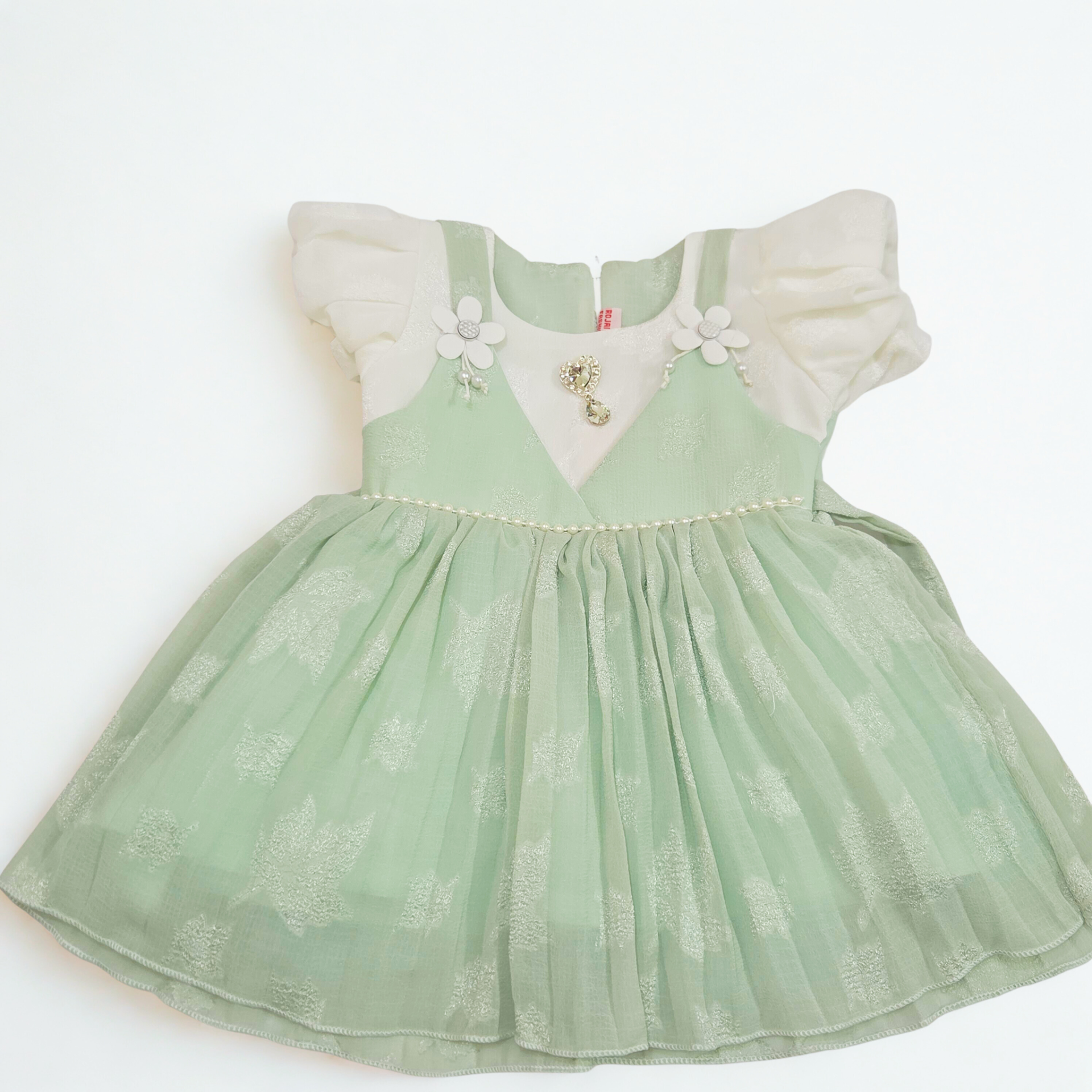 Chinese Soft Fabric Floral Work Baby Girl Dress – Premium Party Collection