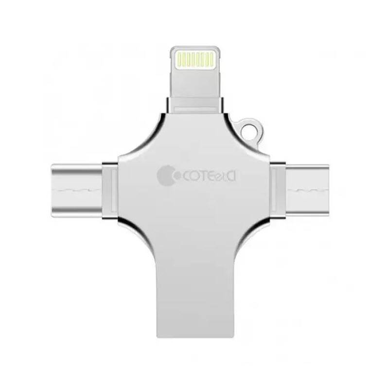 Coteetci 4-in-1 Zinc Alloy iUSB USB Flash Drive – 256 GB