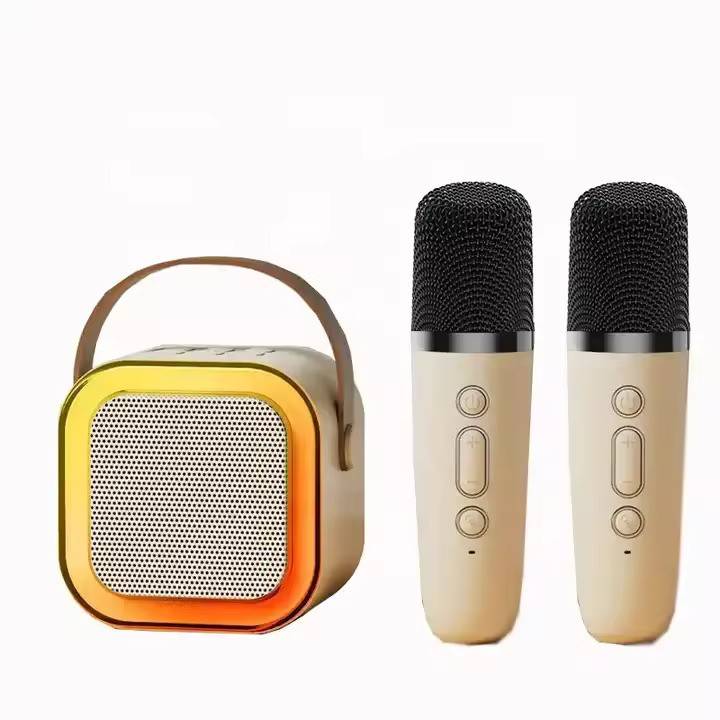 K12 Mini Portable Karaoke Bluetooth Speaker Dual Microphone Audio 