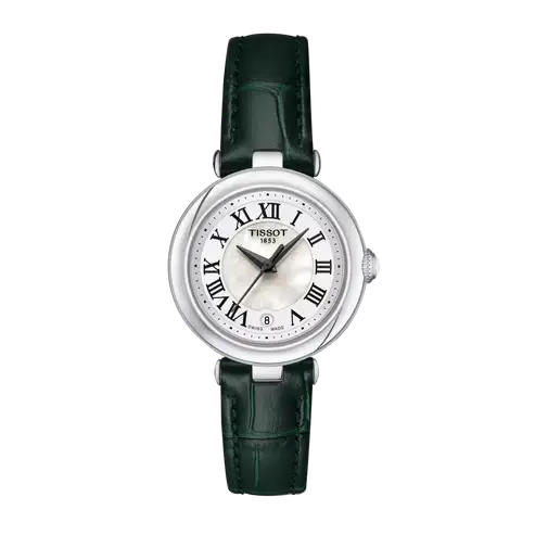 Tissot Bellissima Mother-of-Pearl Dial Green Leather Strap 26mm Ladies Watch
