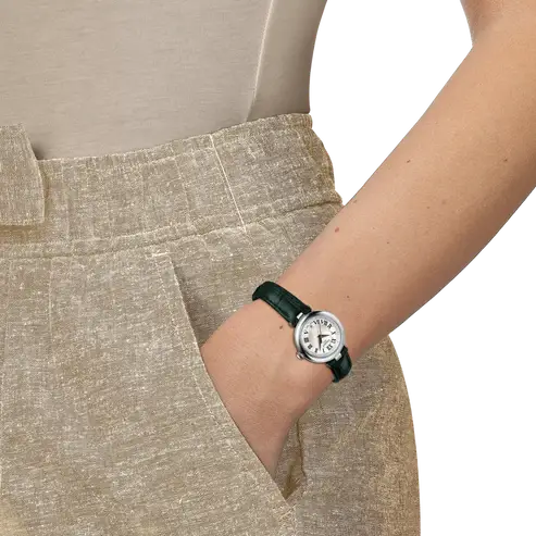 Tissot Bellissima Mother-of-Pearl Dial Green Leather Strap 26mm Ladies Watch