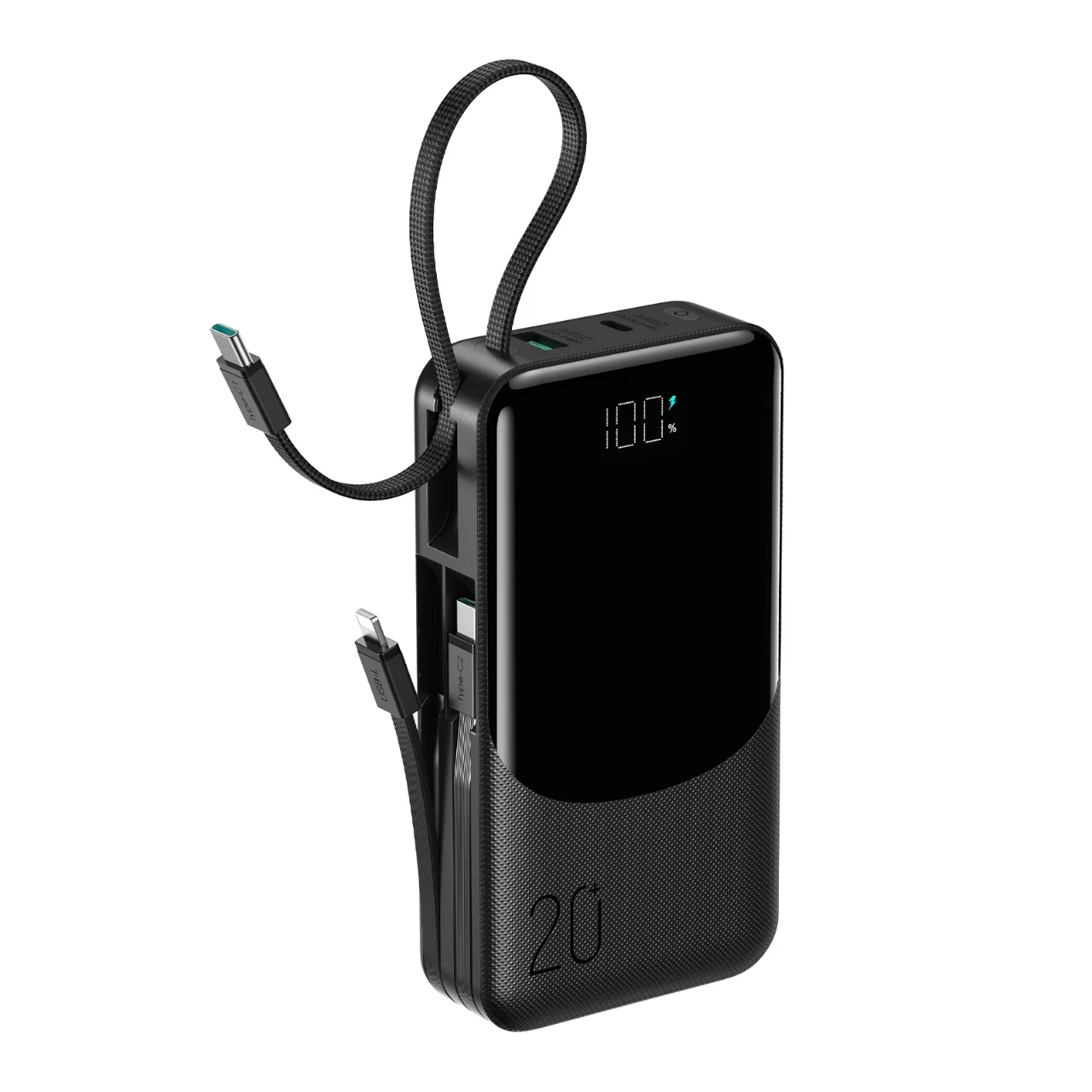 JOYROOM JR-PC2 22.5W 20000mAh Power Bank with Built-in 3 Cables & Digital Display JOYROOM JR-PC2 22.5W 20000mAh Power Bank with Built-in 3 Cables & Digital Display