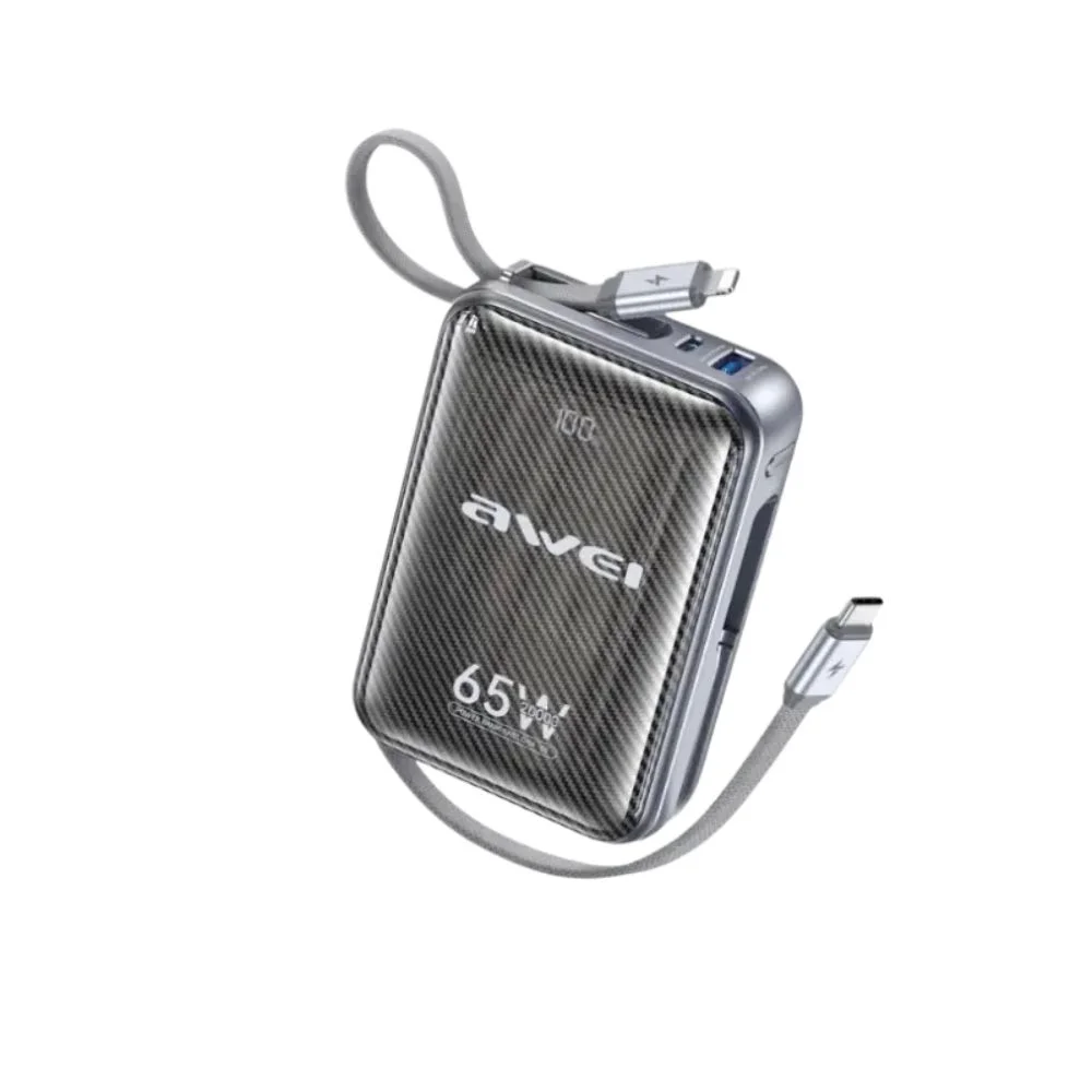 AWEI MH818 65W 20000mAh Power Bank with Built in Cables AWEI MH818 65W 20000mAh Power Bank with Built in Cables