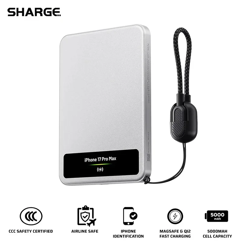 SHARGE M8 5000mAh 15W Qi2 Magnetic Power Bank