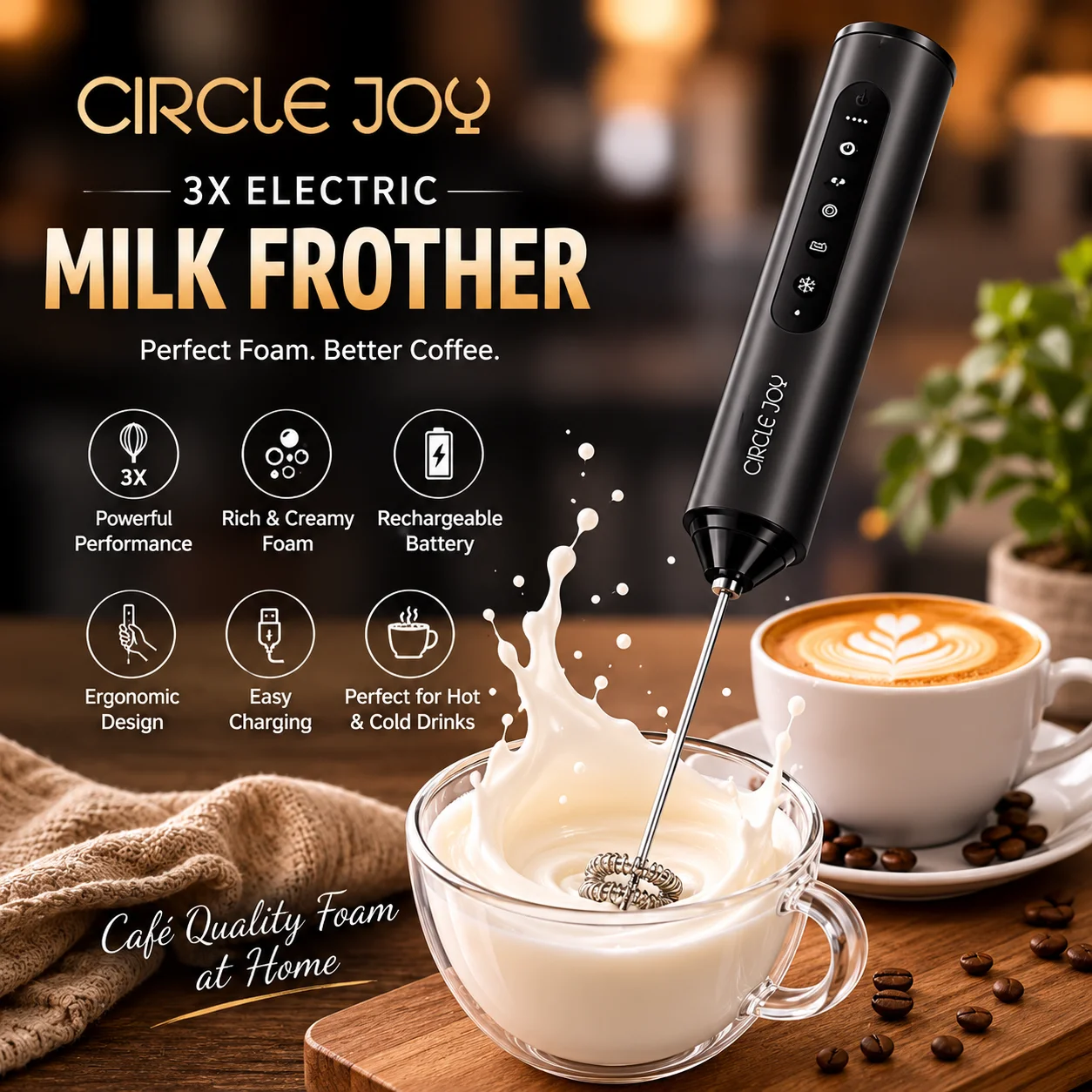 Xiaomi Circle Joy CJ-EMF16D 3X Electric Milk Frother