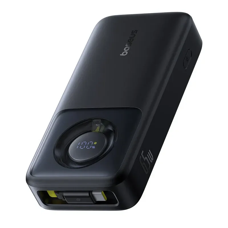 Baseus NOMOS Series 65W 20000mAh Power Bank with Built-in Retractable Type-C Cable Baseus NOMOS Series 65W 20000mAh Power Bank with Built-in Retractable Type-C Cable