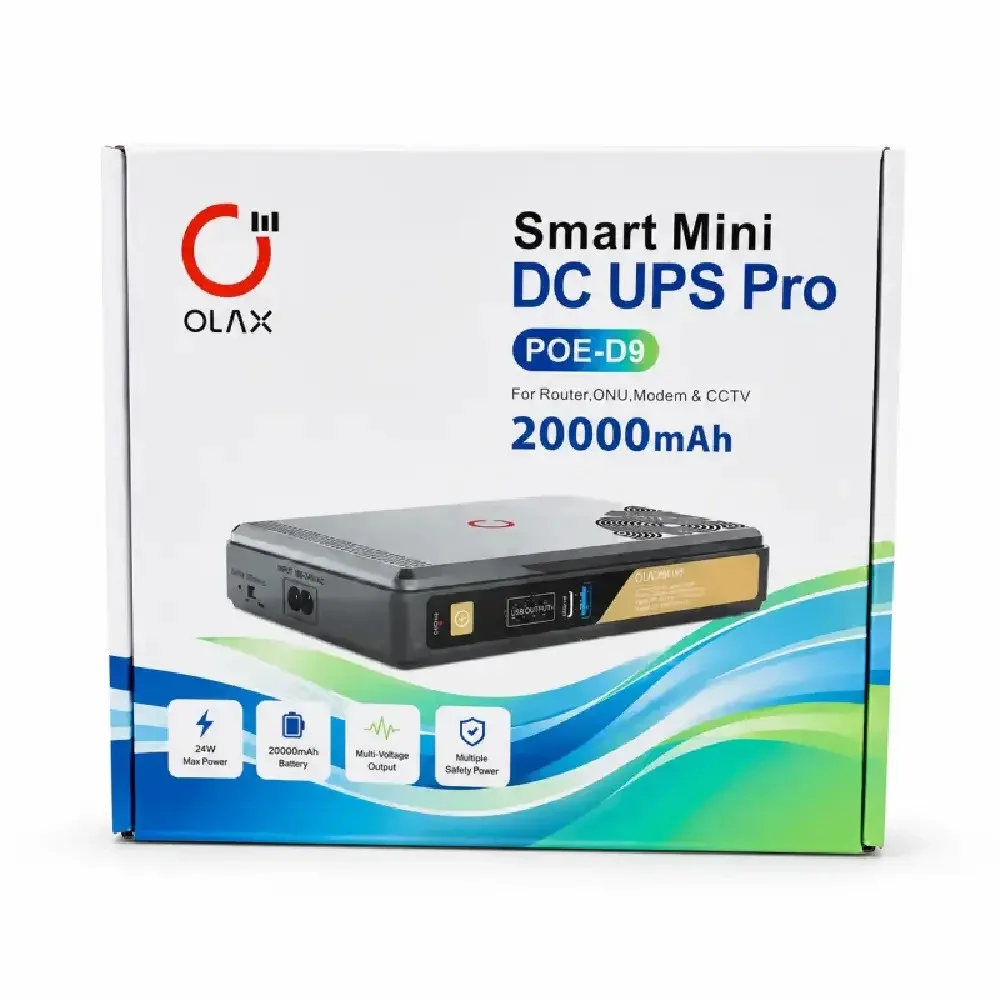 OLAX POE-D9 Pro Smart Mini DC UPS 20000mAh 24W Backup Power for WiFi Router