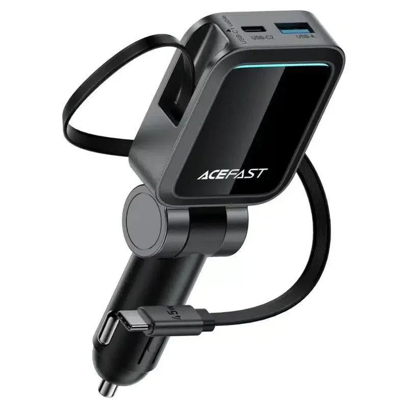 ACEFAST B26 60W Car Charger with Retractable USB-C Cable
