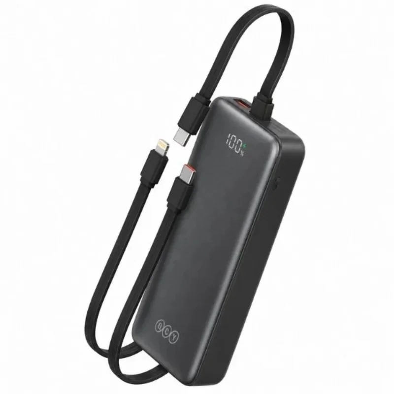 QCY Pulse PB20D 20000mAh Power Bank with 3 Built-in Cables