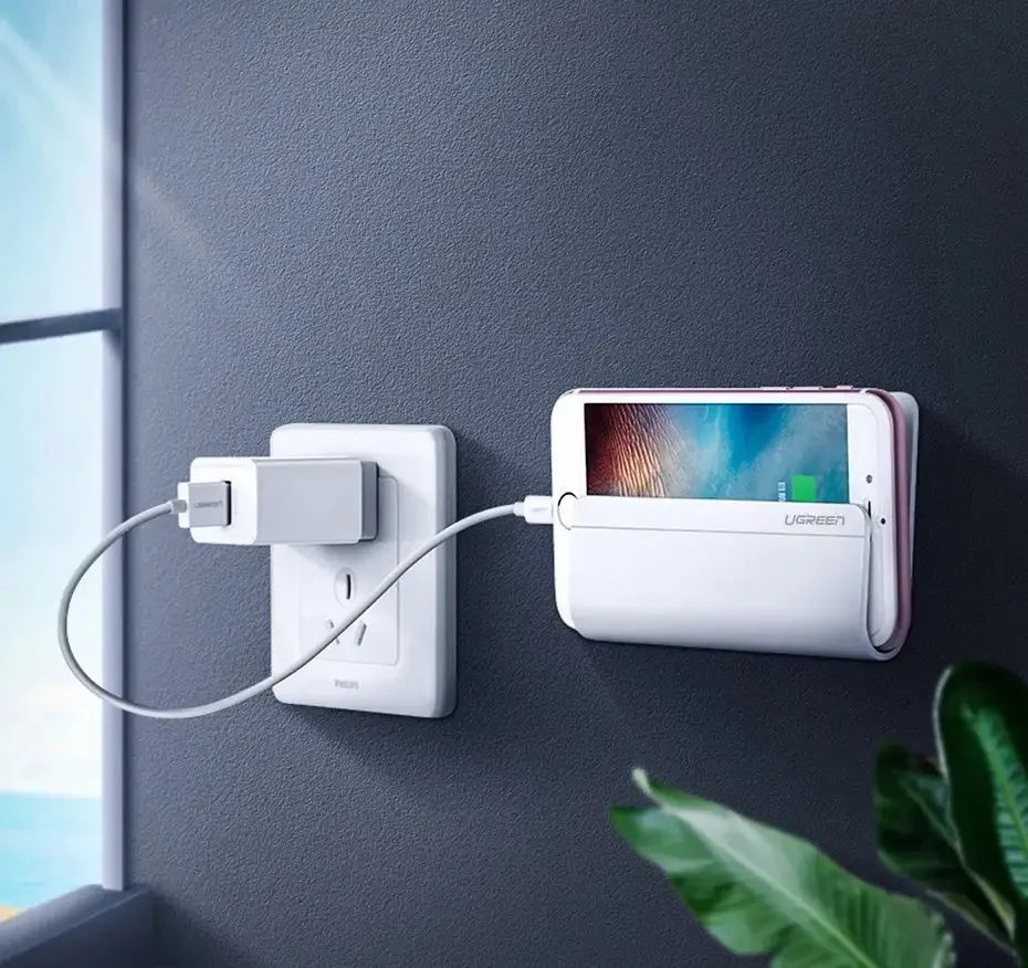 UGREEN LP108 White Wall Mount Phone Charging Holder 30394