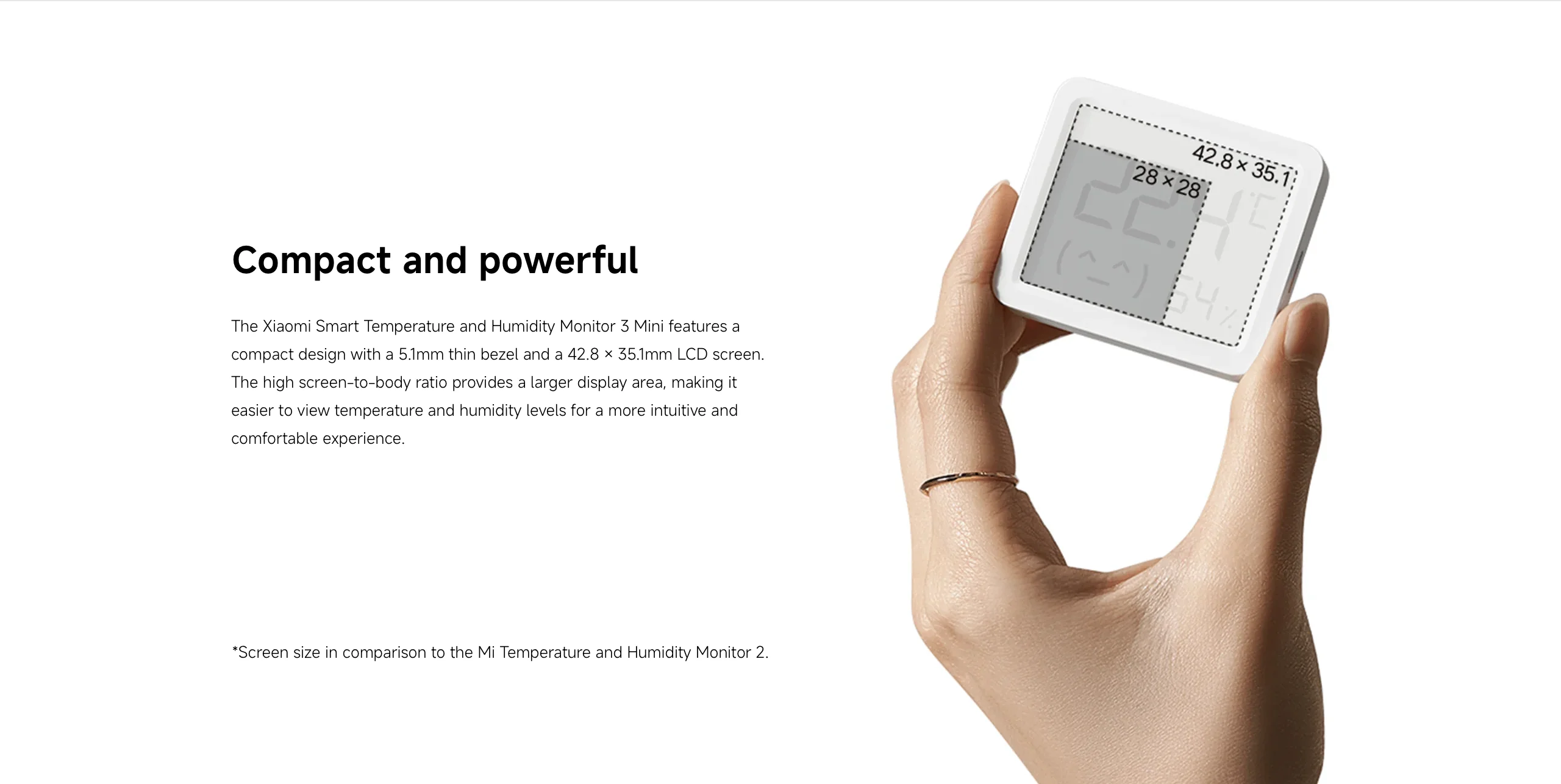 Xiaomi Smart Temperature and Humidity Monitor 3 Mini wall mounted