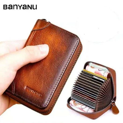 BanYaNu Card Holder Genuine Leather 12 Port