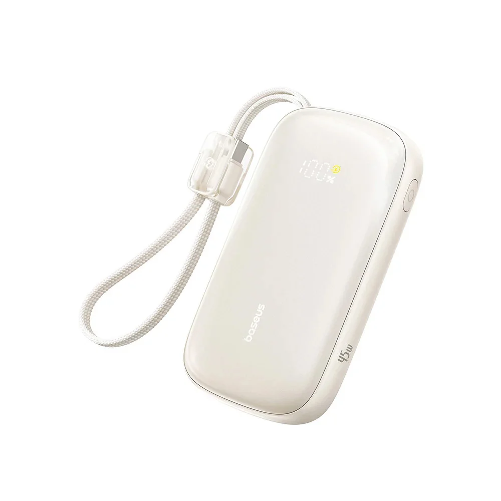 Baseus EnerFill FC21 Qpow 3 Ultra Power Bank 45W Fast Charging, Digital Display Built-in C to iP Cable