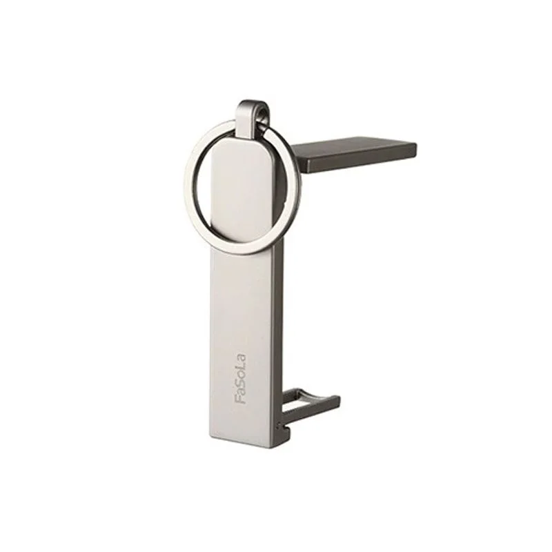 Fasola Multi-Functional Metal Keychain Foldable Portable Phone Holder and Desktop Hook