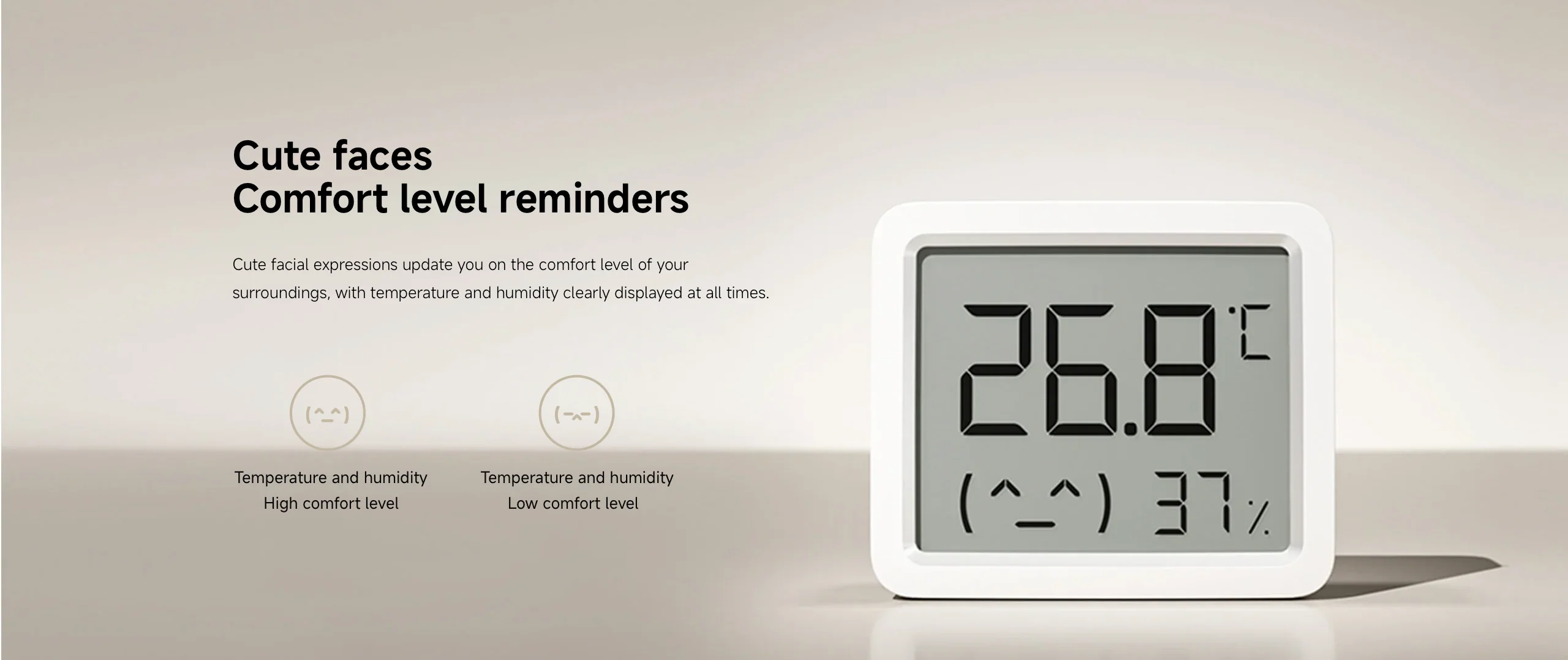 Xiaomi Smart Temperature and Humidity Monitor 3 Mini comfort level indicator