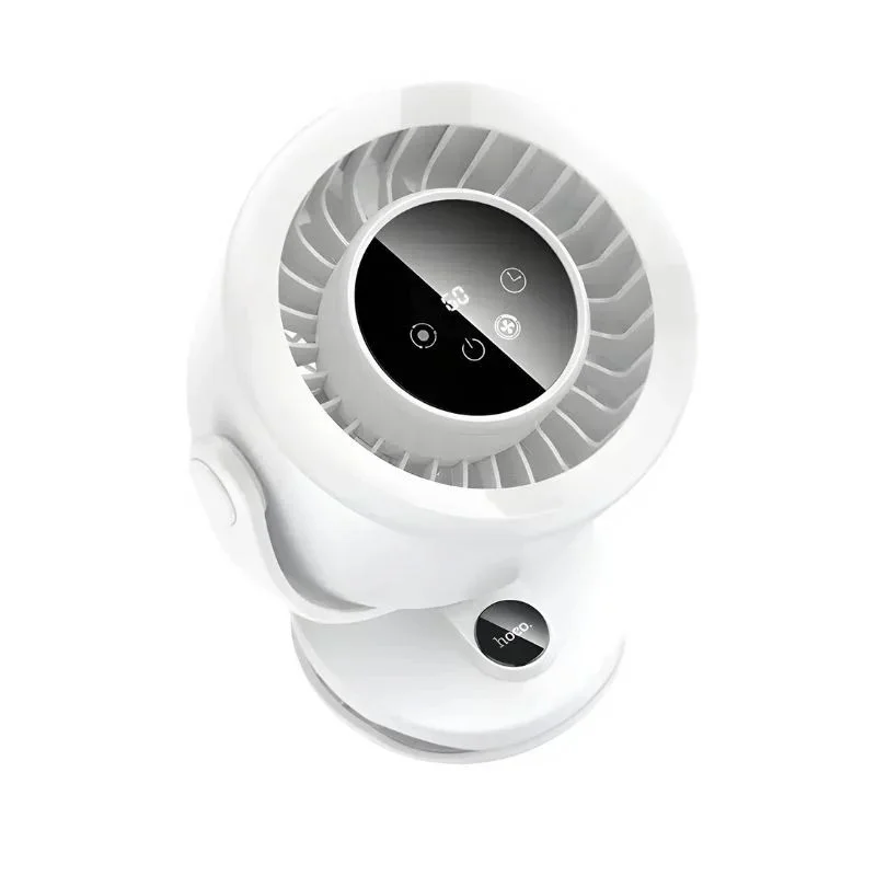 HOCO HX608 3‑in‑1 Automatic Rotating Clip Fan Table Wall Mount 3600mAh Battery