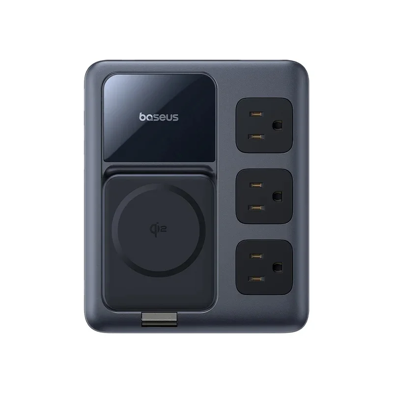 Baseus Nomos Qi2 8-in-1 Slim Charging Station 67W with 15W Wireless Charging & US 3-Pin Plug