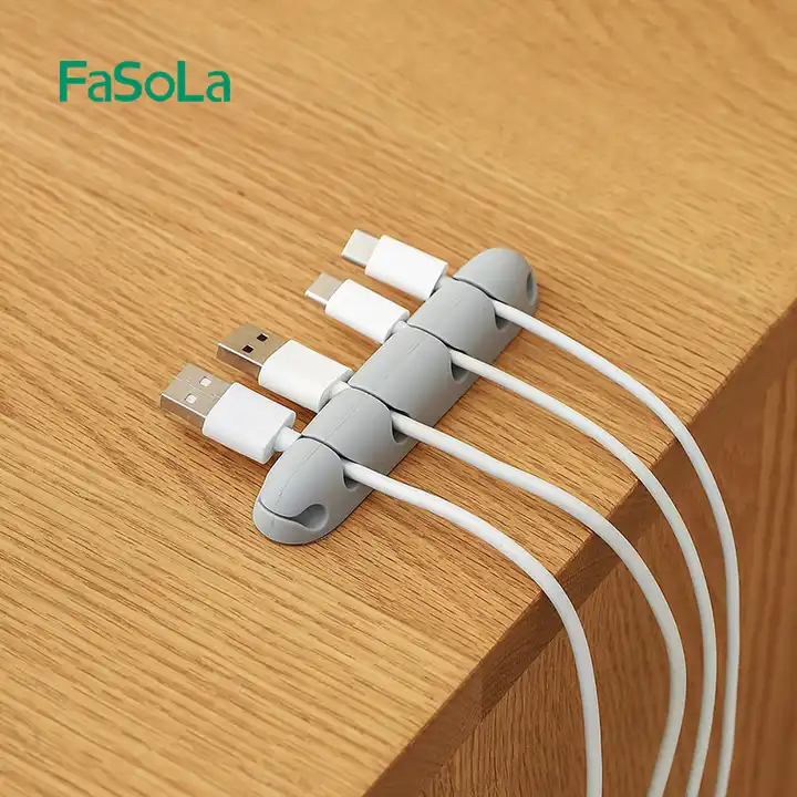 FaSoLa YF-156 Multi-function Cable Management Button in grey, packaging view FaSoLa YF-156 Multi-function Cable Management Button in grey, packaging view