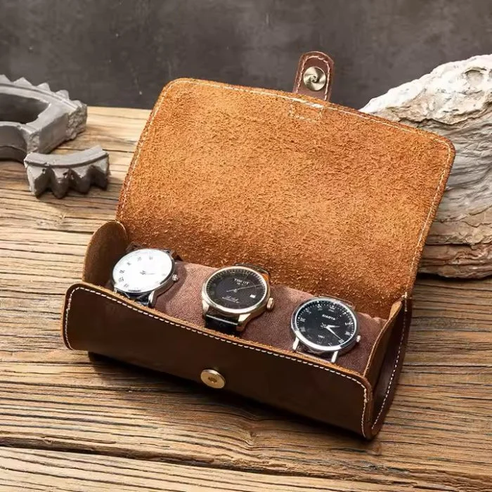 Leather Watch Case Portable Watch Display for Men