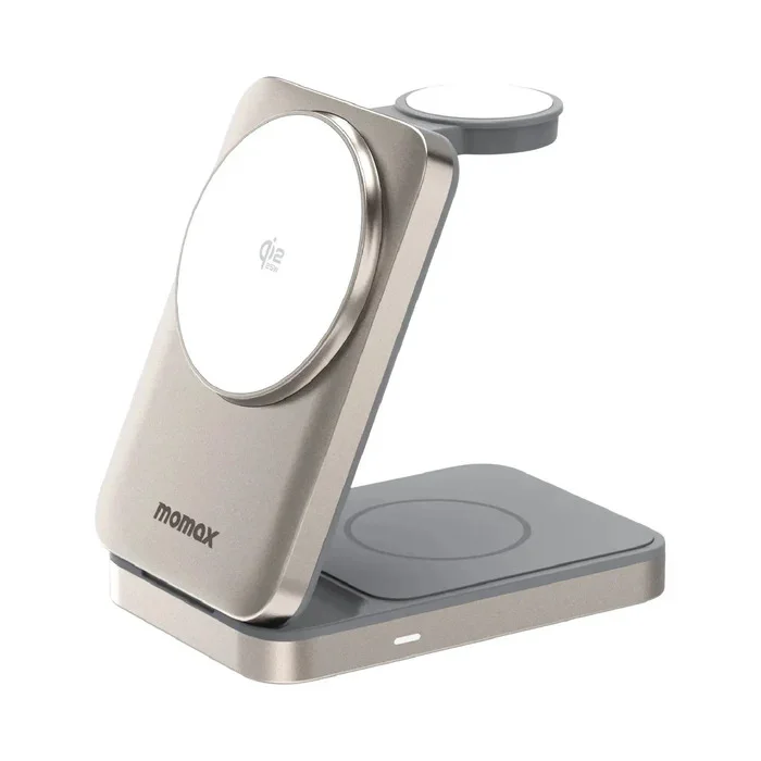 Momax 1-Charge Q.Port² Qi2 25W 3-in-1 Magnetic Wireless Charging Stand UK Plug