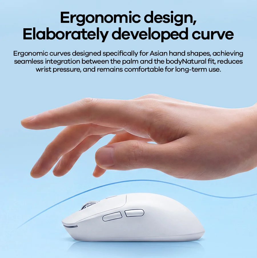 REMAX WM-01 wireless mouse side profile showing USB-C charging port