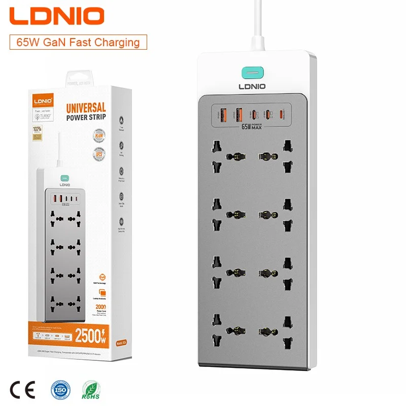 LDNIO SC4 65W PD GaN Power Strip 13-in-1 Fast Charging Extension Board