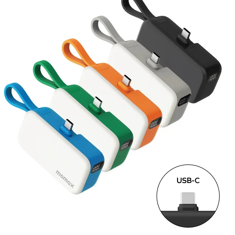 Momax IP130 1-Power Mini 5000mAh 3-in-1 Power Bank with Built-In USB-C Connector Momax IP130 1-Power Mini 5000mAh 3-in-1 Power Bank with Built-In USB-C Connector