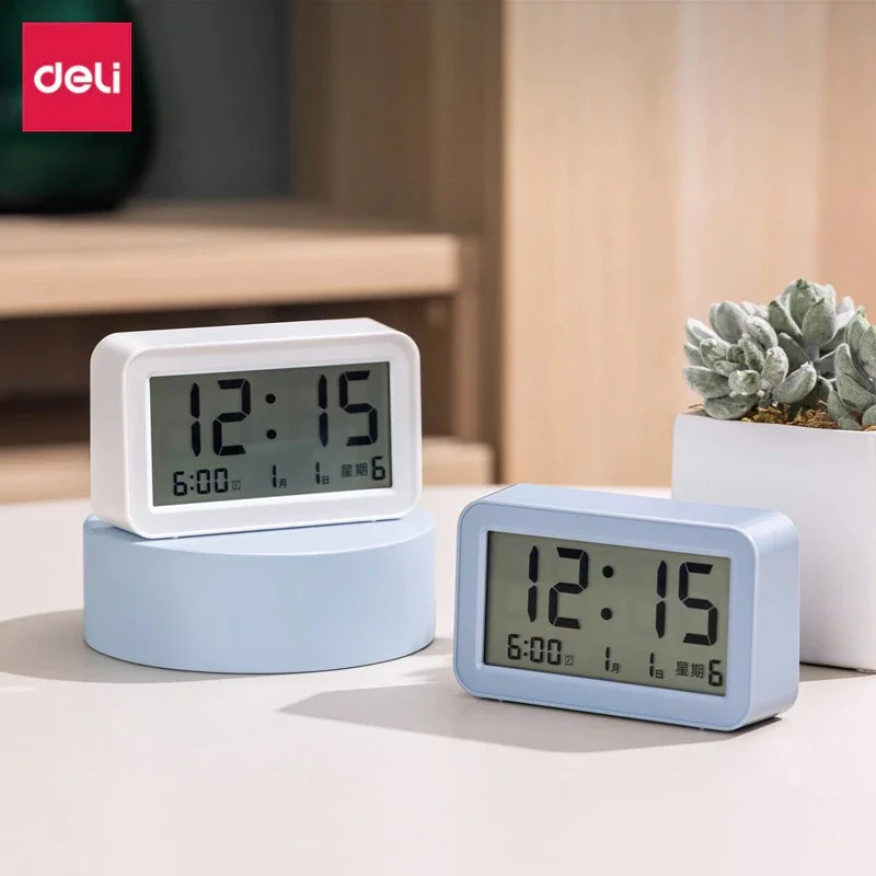 Deli LE102 LCD Display Electronic Alarm Clock Deli LE102 LCD Display Electronic Alarm Clock