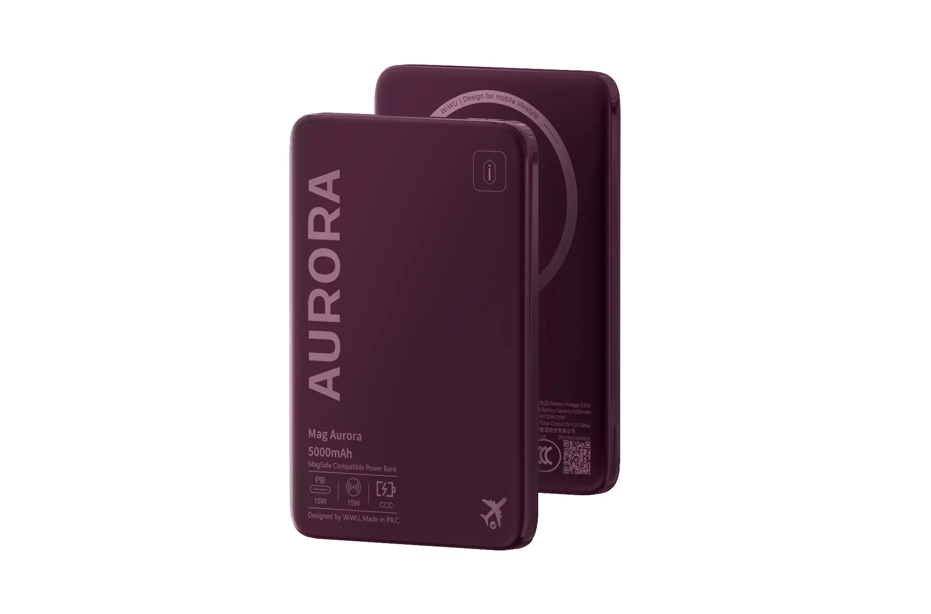 WiWU Wi-P085 5000mAh Magnetic Wireless Power Bank with 15W Fast Charging