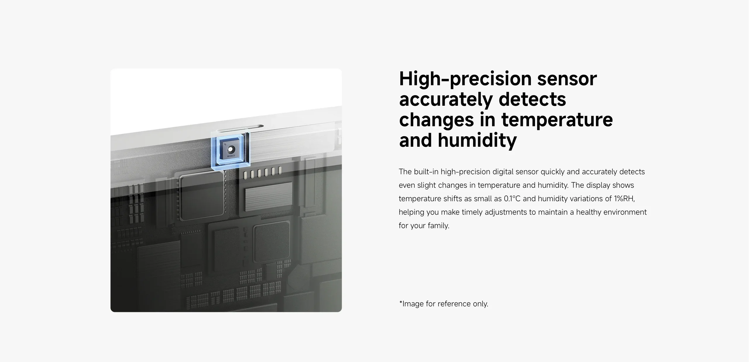 Xiaomi Smart Temperature and Humidity Monitor 3 Mini device front view