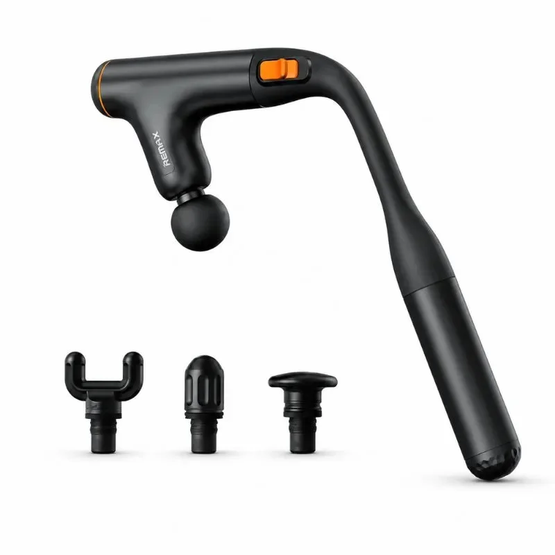 REMAX RS-M02 extendable massage gun in feather sand black finish
