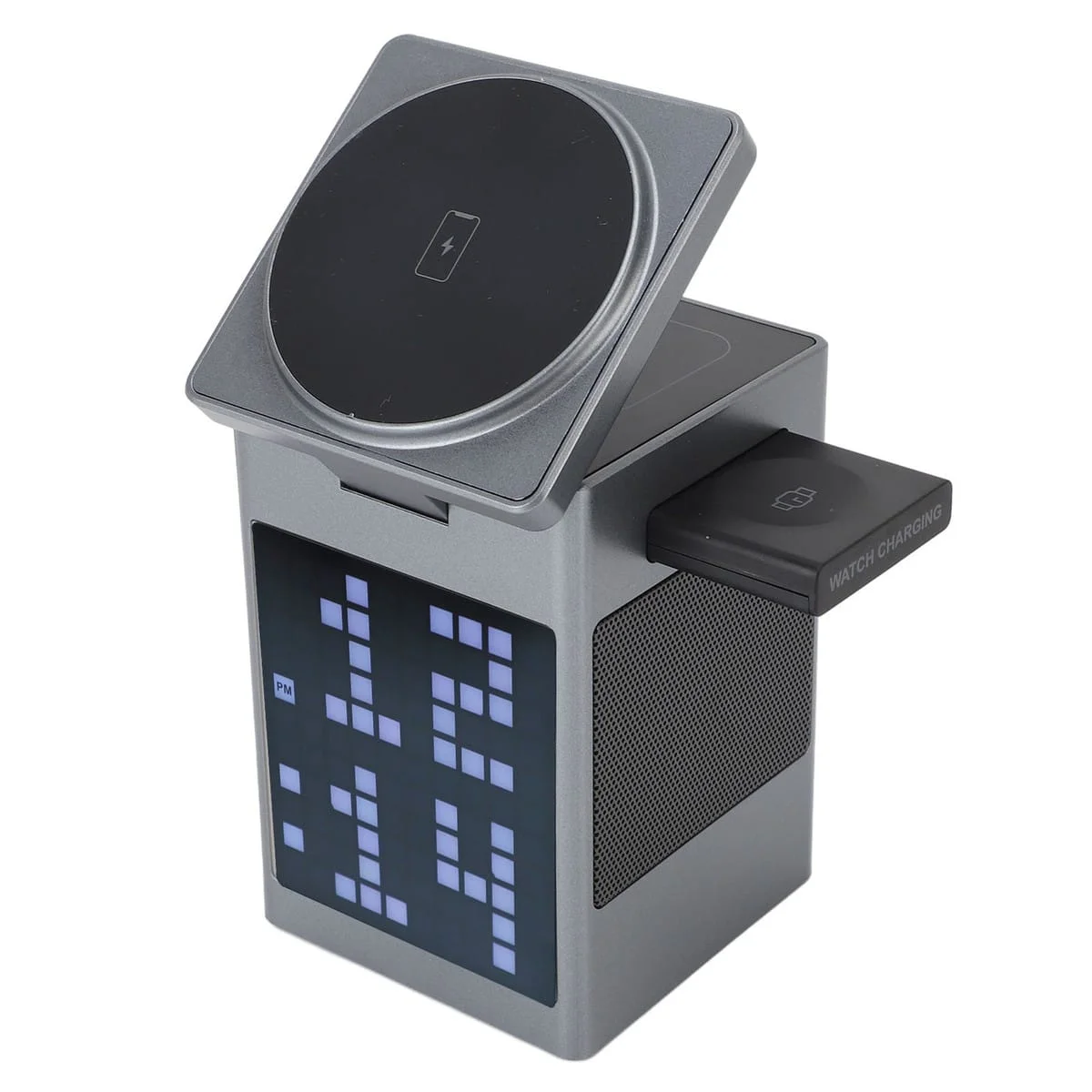 Hoco DWQ04 3-in-1 Wireless Charging Station with Bluetooth Speaker Alarm Clock & 15W Fast Charging Hoco DWQ04 3-in-1 Wireless Charging Station with Bluetooth Speaker Alarm Clock & 15W Fast Charging