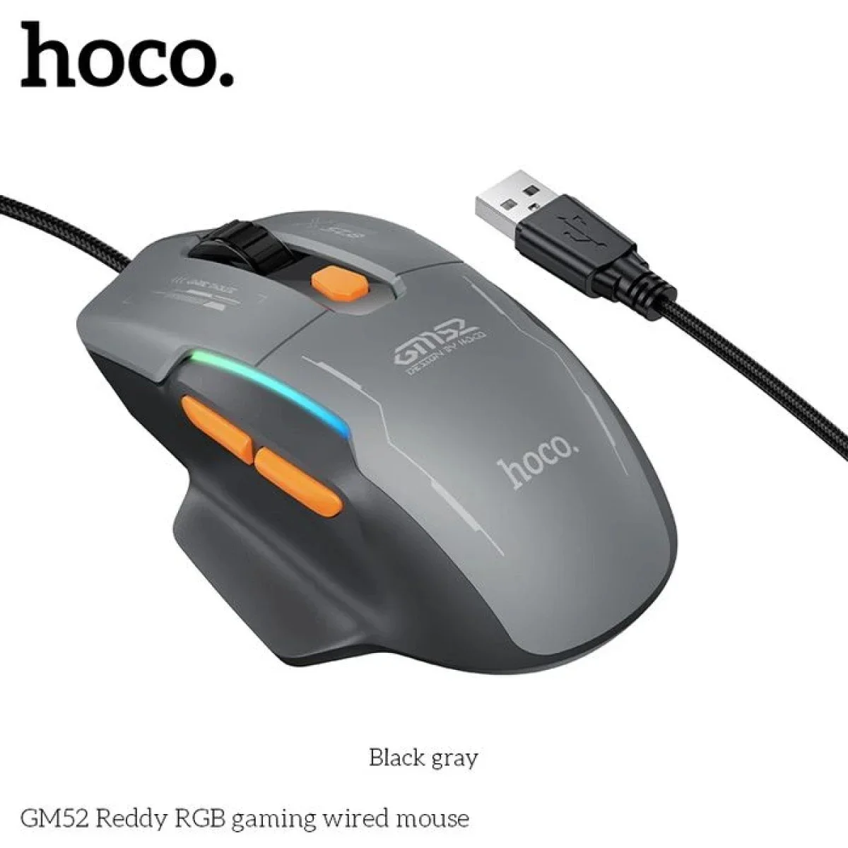 Hoco GM52 Reddy RGB Gaming Wired Mouse
