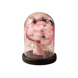Flower Vase Big | Luxury Rose Glass Dome Decorative Showpiece Flower Vase Big | Luxury Rose Glass Dome Decorative Showpiece