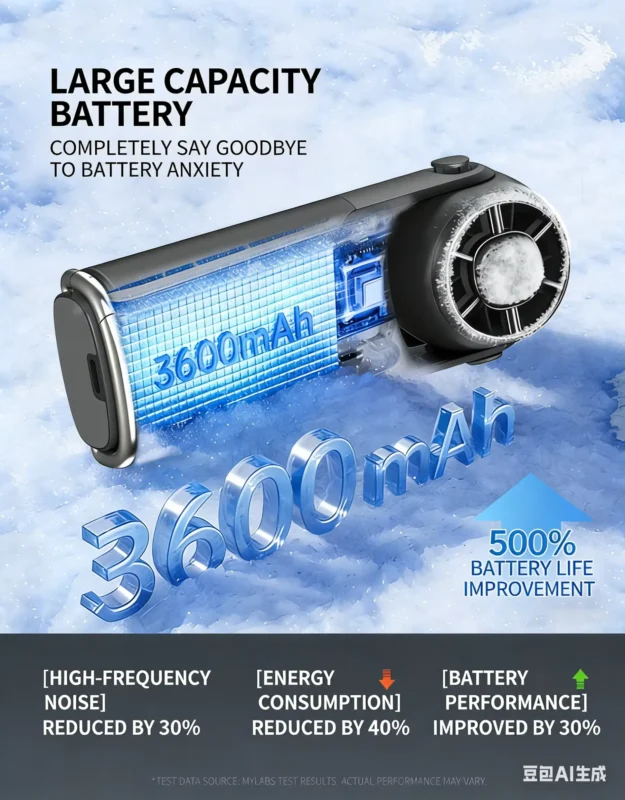 LanDai MF168 Mini Handheld Fan with Ice Cooling and 3600mAh Type-C Recharge