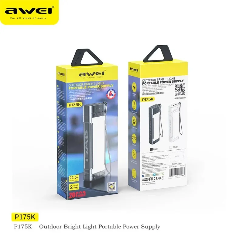 Awei P175K 20000mAh Portable Outdoor Power Bank With 25 lighting Lamps Awei P175K 20000mAh Portable Outdoor Power Bank With 25 lighting Lamps