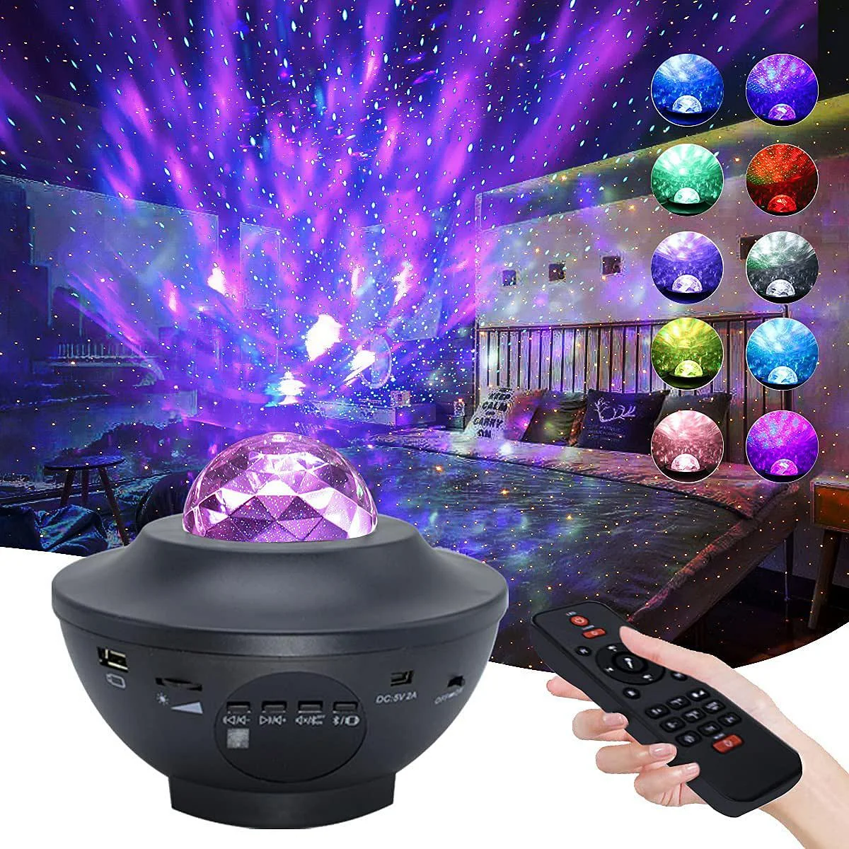 Galaxy Projector Light with Remote & Bluetooth Speaker