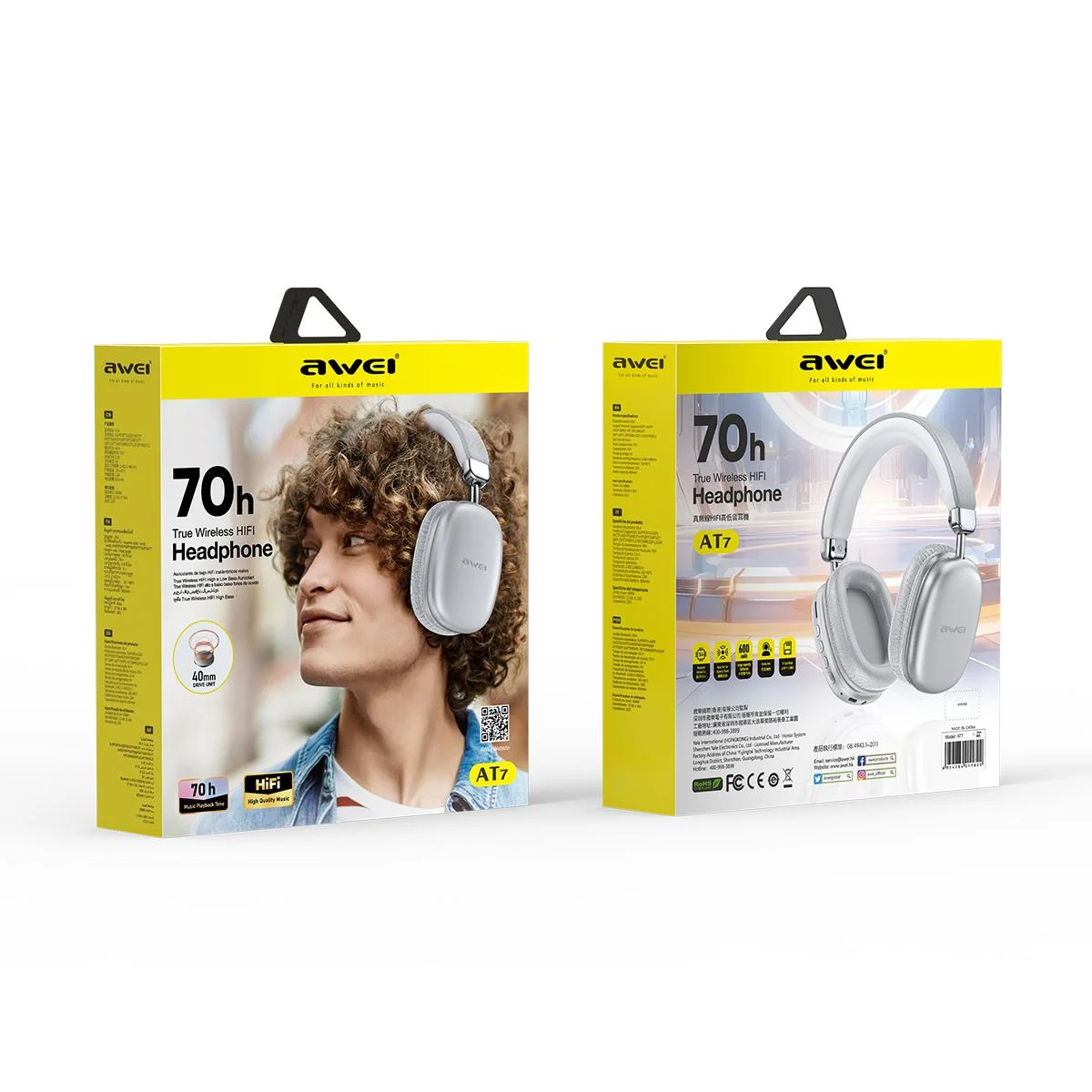 Awei AT7 Bluetooth wireless headphone stereo surround speaker with microphone headset Awei AT7 Bluetooth wireless headphone stereo surround speaker with microphone headset