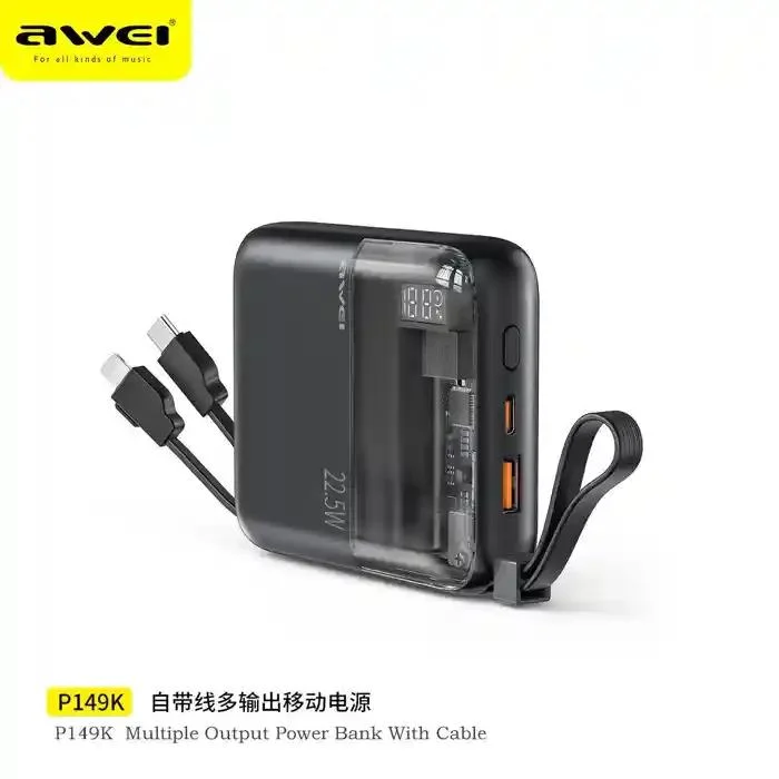 Awei P149K 10000mAh Portable Power Bank 22.5W Fast Charging