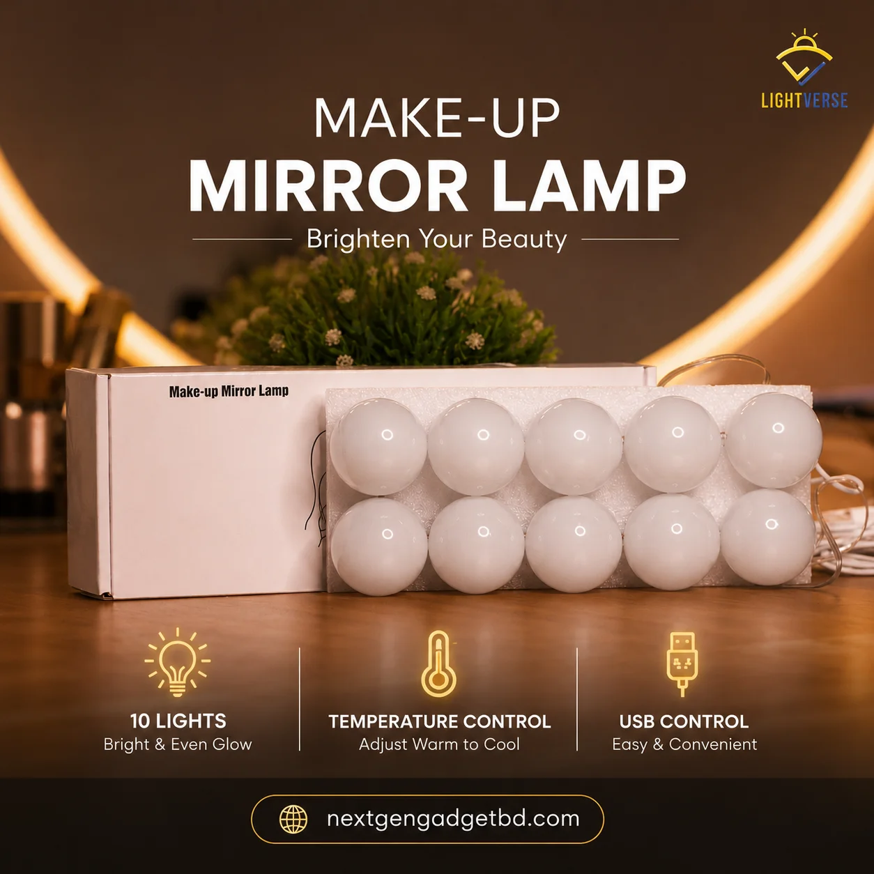Vanity Mirror Lamp – Integrated LED Lighting for Perfect Grooming