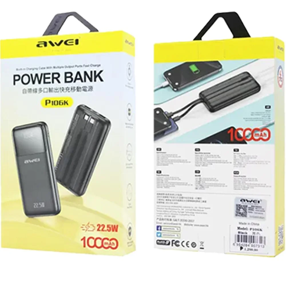 Awei P106K 10000mAh PD22.5W Power Bank Awei P106K 10000mAh PD22.5W Power Bank
