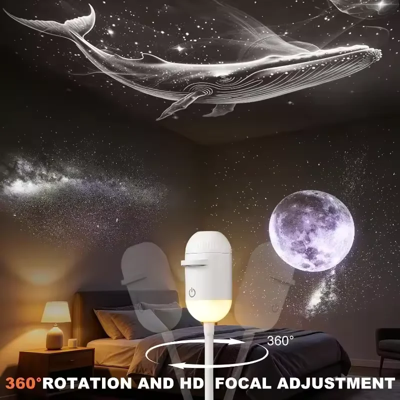 2-in-1 Galaxy Projector Night Light with Sliding Projection Films | USB Star Light 2-in-1 Galaxy Projector Night Light with Sliding Projection Films | USB Star Light