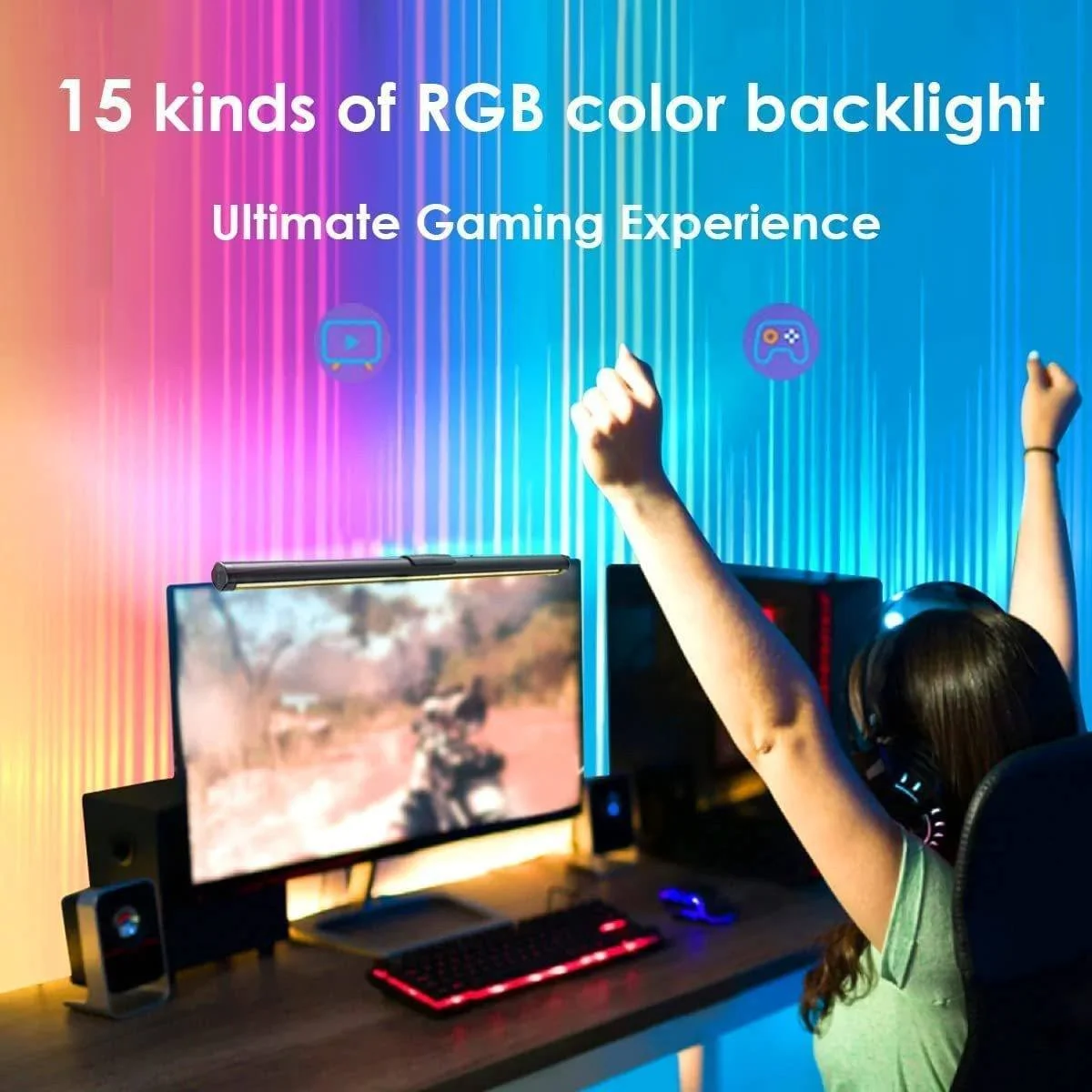 16.8 inch size NextGen monitor lightbar on monitor screen