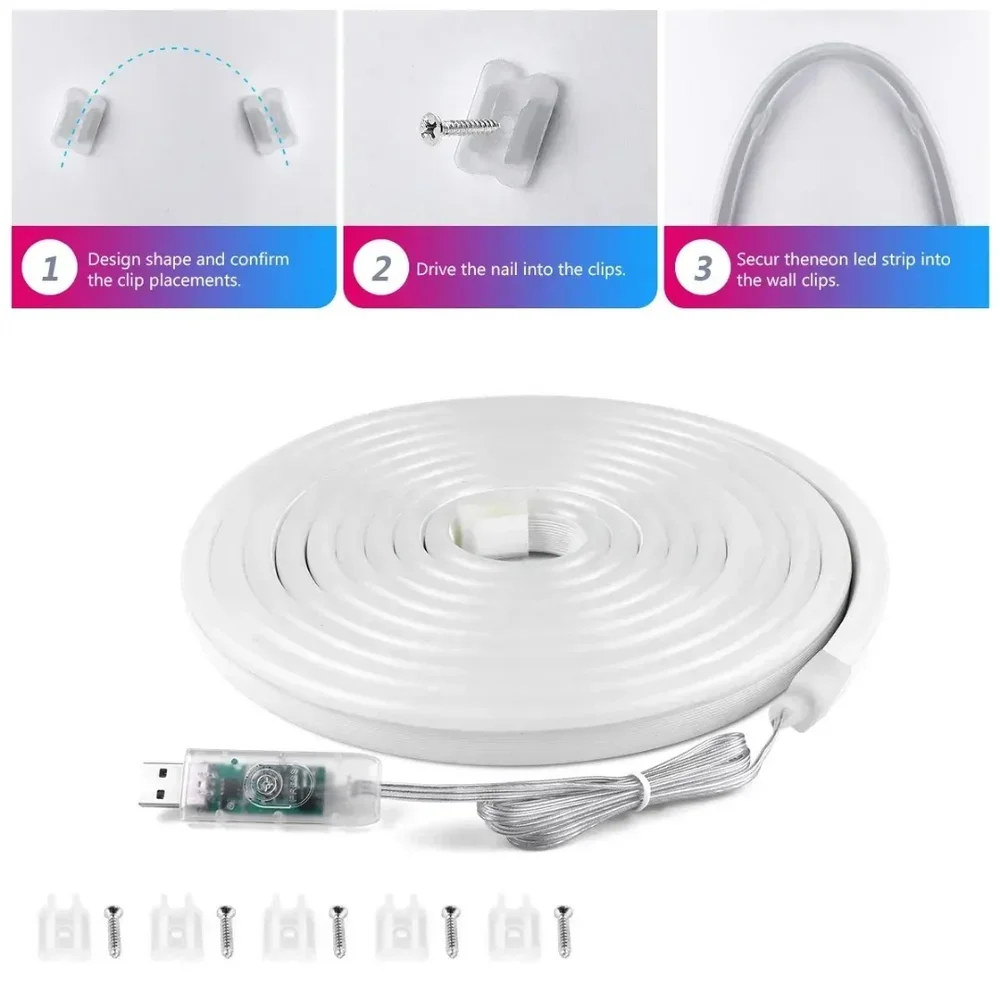 RGBIC Neon LED Strip Light USB Powered – Multicolor Sync & Chasing Effects RGBIC Neon LED Strip Light USB Powered – Multicolor Sync & Chasing Effects