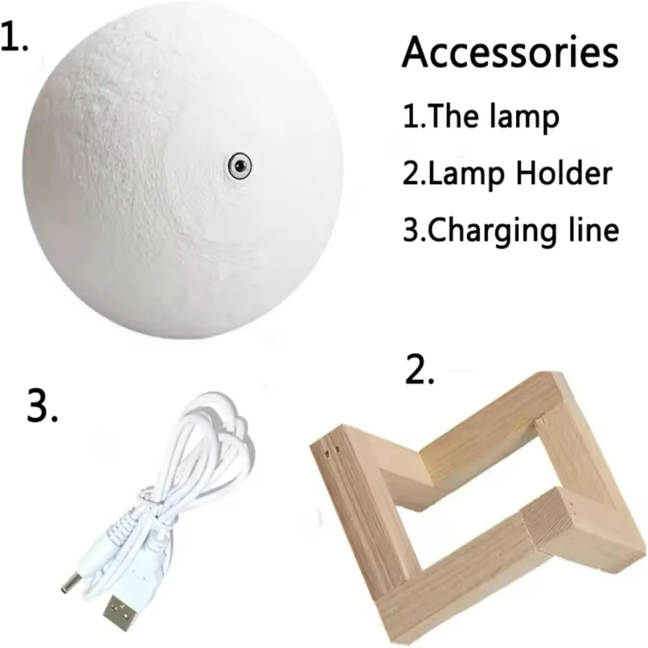 Rechargeable 16 Color Moon Lamp with Stand Rechargeable 16 Color Moon Lamp with Stand