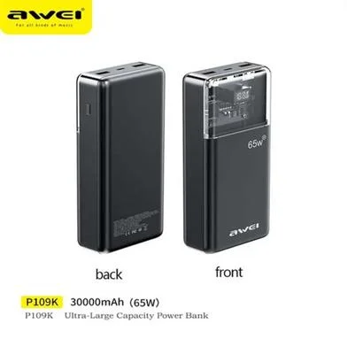 Awei P109K 30000mAh PD 65W Fast Charge Powerbank
