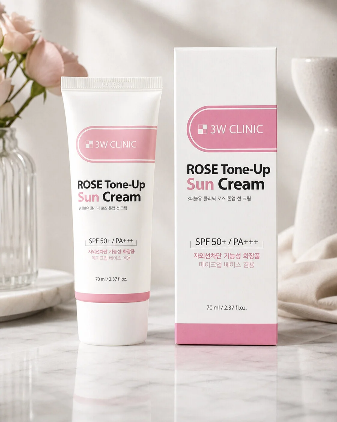 3w Clinic Rose Tone-Up Sun Cream Spf 50+ PA+++ Size: 70 ml