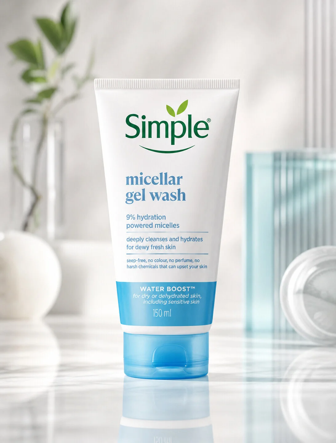 Simple Water Boost Micellar Facial Gel Wash (150ml)