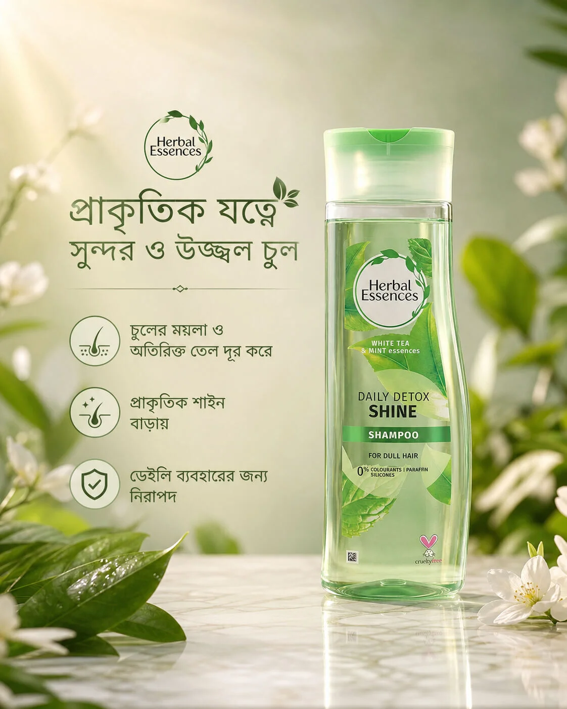 Herbal Essences Daily Detox Shine White Tea & Mint Shampoo Size: 400ml Herbal Essences Daily Detox Shine White Tea & Mint Shampoo Size: 400ml